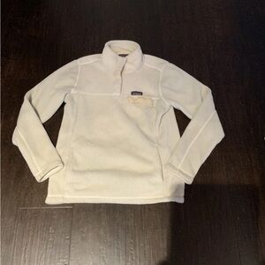 Patagonia Sweater Womens Large Beige Re-Tool Snap-T QuarterSnap Fleece Pullover
